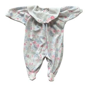 VTG 90’s Little Me Floral One Piece Romper Jumpsuit 6 Mo Flower Collard Buttons